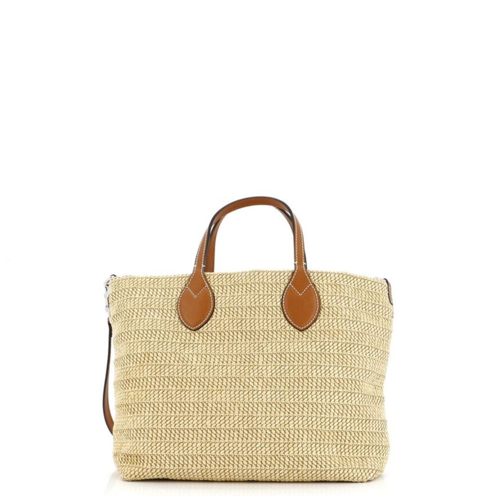 Gucci Logo Plaque Convertible Tote Raffia Small Neutral - Picture 3 of 7